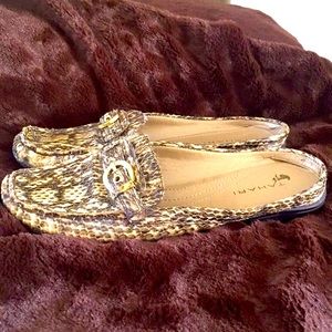 Tahari Snakeskin Slide Shoes